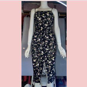 Black button Spring floral dress